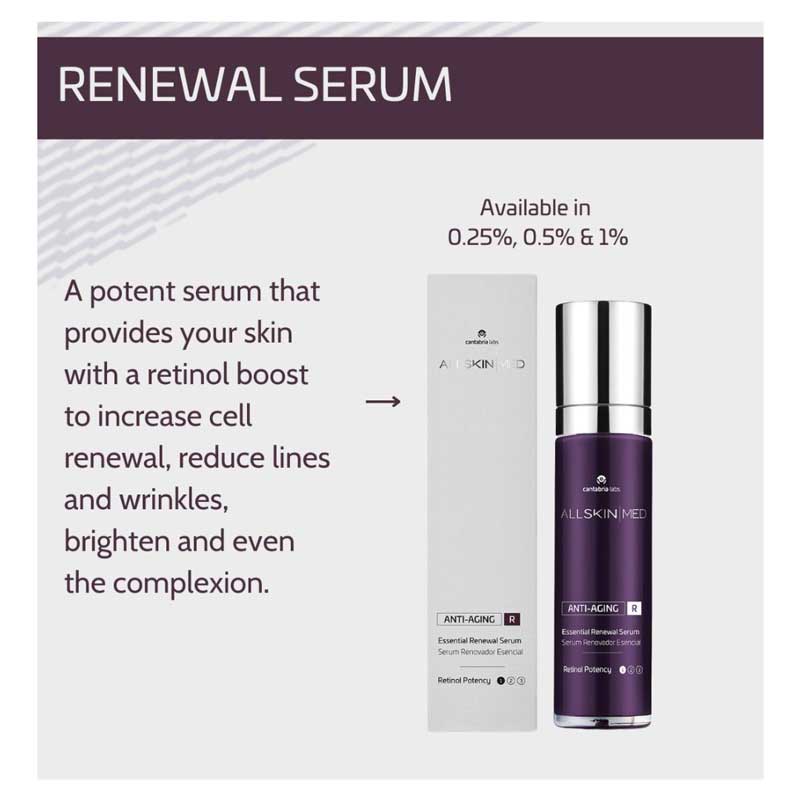 Renewal serum provides your skin with a retinol boost to increase cell renewal