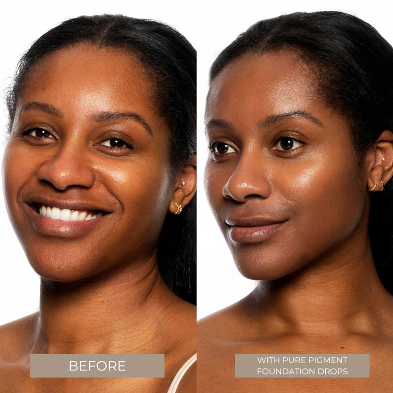 Pure Pigment Foundation Drops before and after